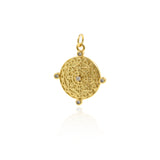 Exquisite Disc Zircon Pendant-DIY Jewelry Making Accessories   21x23mm
