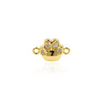 Cute Dog Cat Paw Pendant,Gold Plated Animal Love Charms,DIY Jewelry Supplies 16x10mm
