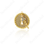Gold Lock Charm Pendant,Dainty Round Lock Charm,DIY Jewelry Supplies 18mm