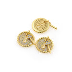Exquisite Round Micro Pavé Lock Core Pendant-DIY Jewelry Making Accessories   18mm