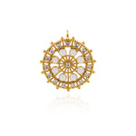 Shiny Micropavé Round Pendant-DIY Jewelry Making Accessories   21x23mm