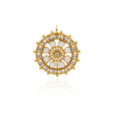 Shiny Micropavé Round Pendant-DIY Jewelry Making Accessories   21x23mm