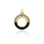 Shiny Round Micropavé Hollow Pendant-DIY Jewelry Making Accessories   17x20mm