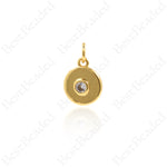 Round Disc Pendant,Gold Plated Evil Eye Charms,Personalized Jewelry Making Supplies 10x12mm