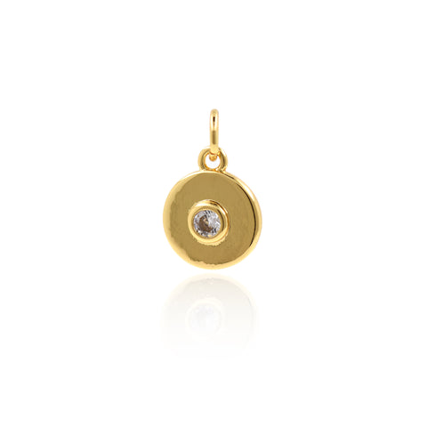 Shiny Minimalist Round Zircon Pendant-DIY Jewellery Making Accessories   10x12mm