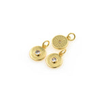 Round Disc Pendant,Gold Plated Evil Eye Charms,Personalized Jewelry Making Supplies 10x12mm