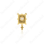 Jerusalem Cross Pendant,Gold Religious Jewelry Accessory,DIY Bracelet/Necklace Findings 11x18mm