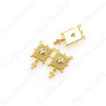 Jerusalem Cross Pendant,Gold Religious Jewelry Accessory,DIY Bracelet/Necklace Findings 11x18mm