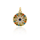 Shiny Colorful Evil Eye Pendant-DIY Jewelry Making Accessories   16x19mm