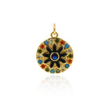 Shiny Colorful Evil Eye Pendant-DIY Jewelry Making Accessories   16x19mm