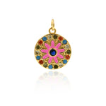 Shiny Colorful Evil Eye Pendant-DIY Jewelry Making Accessories   16x19mm