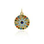 Shiny Colorful Evil Eye Pendant-DIY Jewelry Making Accessories   16x19mm