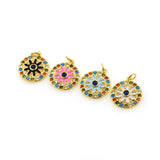 Shiny Colorful Evil Eye Pendant-DIY Jewelry Making Accessories   16x19mm