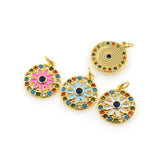 Shiny Colorful Evil Eye Pendant-DIY Jewelry Making Accessories   16x19mm