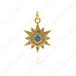 Gold North Star Pendants,Micro Pave CZ Stone Lucky Star Charms,DIY Bracelet/Necklace Supplies 15x20mm