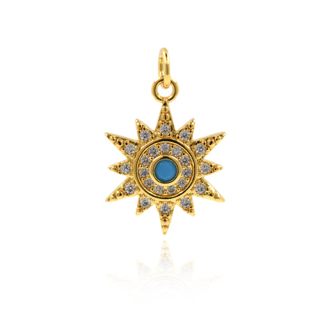 Shiny Polaris Evil Eye Pendant-DIY Jewelry Making Accessories   15x20mm