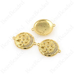 Round Moon Connector,Gold Plated Sky Galaxy Charms,for Unique DIY Jewelry Accessories 25x20mm