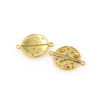 Gold Universe Round Pendant,Celestial Jewelry Accessories,DIY Handmade Findings 25x18mm