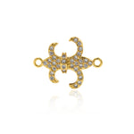 Shiny Micropavé Fleur De Lis Connector-DIY Jewelry Making Accessories  20x15mm