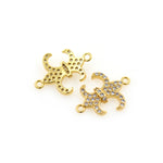 Shiny Micropavé Fleur De Lis Connector-DIY Jewelry Making Accessories  20x15mm