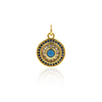 Shiny Round Heart Evil Eye Zircon Pendant-DIY Jewelry Making Accessories   12.5x15mm