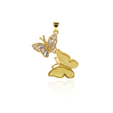 Shiny Minimalist Butterfly Zircon Pendant-DIY Jewelry Making Accessories   30x29mm