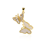 Shiny Minimalist Butterfly Zircon Pendant-DIY Jewelry Making Accessories   30x29mm