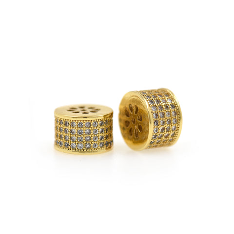 Shiny Micropavé Round Beads-DIY Jewelry Making Accessories   10x7mm