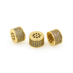Shiny Micropavé Round Beads-DIY Jewelry Making Accessories   10x7mm