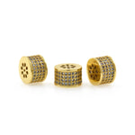 Shiny Micropavé Round Beads-DIY Jewelry Making Accessories   10x7mm