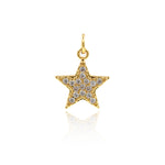 Shiny Star Zircon Pendant-DIY Jewelry Making Accessories   13x15mm