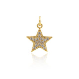 Shiny Star Zircon Pendant-DIY Jewelry Making Accessories   13x15mm