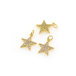 Shiny Star Zircon Pendant-DIY Jewelry Making Accessories   13x15mm