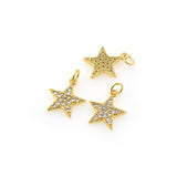 Shiny Star Zircon Pendant-DIY Jewelry Making Accessories   13x15mm