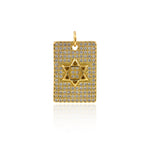 Shiny Rectangle Six Pointed Star Pendant-DIY Jewelry Making Accessories   13x19mm