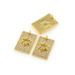 Shiny Rectangle Six Pointed Star Pendant-DIY Jewelry Making Accessories   13x19mm