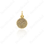 Gold Plated Round Disc Pendant,DIY Handmade Accessories,Bracelet/Necklace Charms 9x12mm