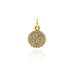 Shiny Micropavé Round Pendant-DIY Jewelry Making Accessories   9x12mm