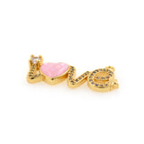Shiny Micro Pavé LOVE Connector-DIY Jewelry Making Accessories   27x12mm
