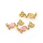 Shiny Micro Pavé LOVE Connector-DIY Jewelry Making Accessories   27x12mm