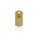 Shiny Rectangle Hand Pendant-DIY Jewelry Making Accessories   12x25mm