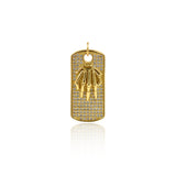 Shiny Rectangle Hand Pendant-DIY Jewelry Making Accessories   12x25mm