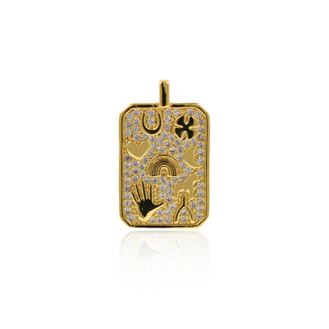 Shiny Rectangle Multi-Element Pendant-DIY Jewelry Making Accessories   16x26mm