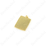 Gold Tree of Life Pendant,Square Medallion Charms,for Unique Necklace Making Supplies 21x31mm