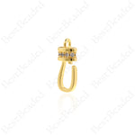 Gold Carabiner Clasp,Micro Pave CZ Small Jewelry Clasp,DIY Handmade Supplies 6x15mm