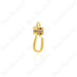 Gold Carabiner Clasp,Micro Pave CZ Small Jewelry Clasp,DIY Handmade Supplies 6x15mm