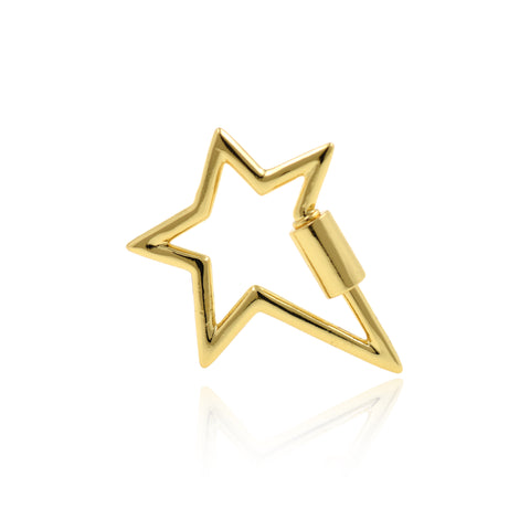Shiny Star Carabiner-DIY Jewelry Making Accessories   22x28mm