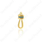Gold Hook Clasp,Micro Pave Turquoise Carabiner Clasp,DIY Jewelry Findings 6x15mm
