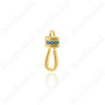 Gold Hook Clasp,Micro Pave Turquoise Carabiner Clasp,DIY Jewelry Findings 6x15mm