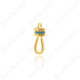 Gold Hook Clasp,Micro Pave Turquoise Carabiner Clasp,DIY Jewelry Findings 6x15mm